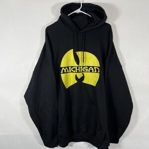 Plus Brand Michigan Wu Tang Clan Style Hoodie Mens Size 3XL Black Yellow